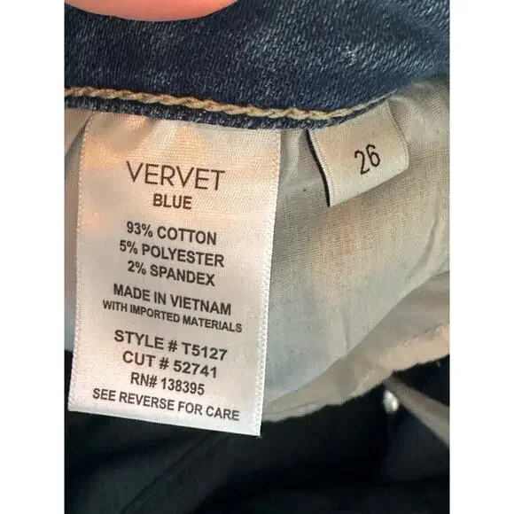 Vervet Buttonfly Light Wash Distressed Hi Rise Skinny Crop Jeans Denim Size 26 - Picture 7 of 7